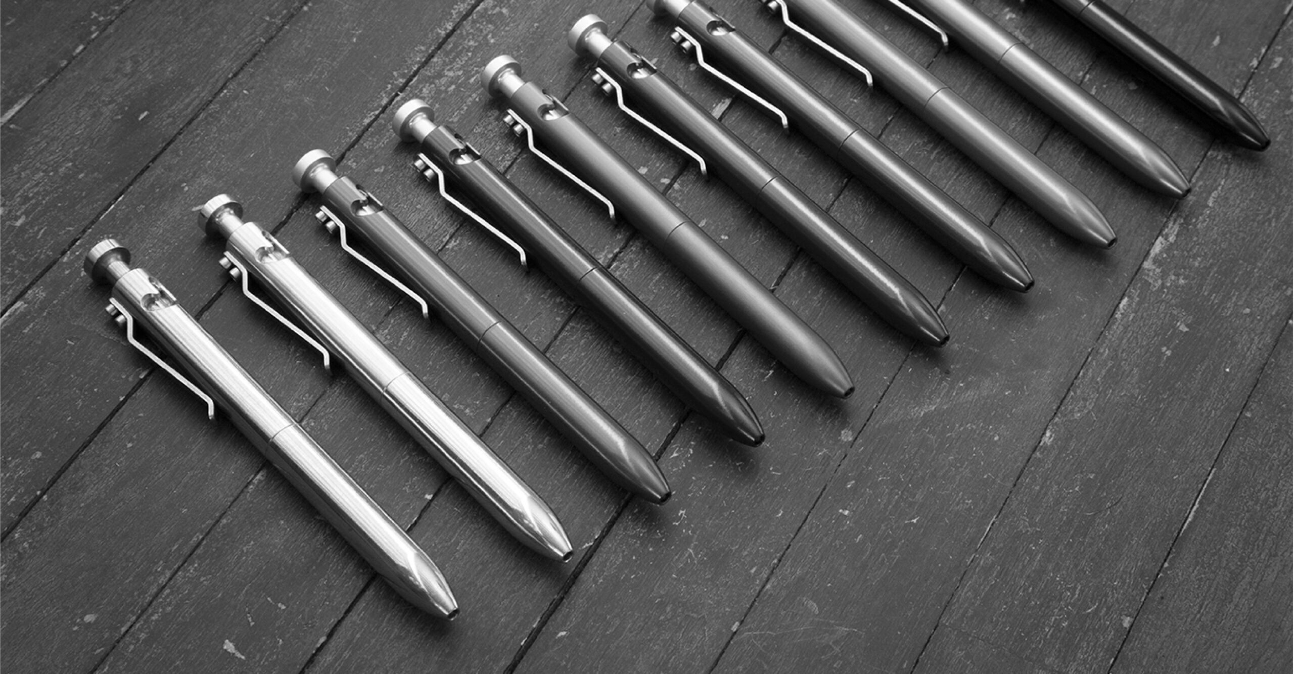 Row of Bolt Pens.